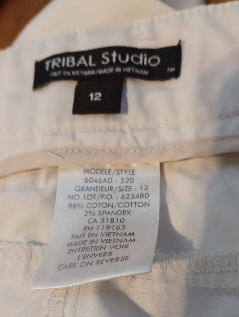 Tribal Studio Bermuda Shorts Sz.12. Side Slits. Inseam Is 12". Cream Color. GUC! - Picture 3 of 7